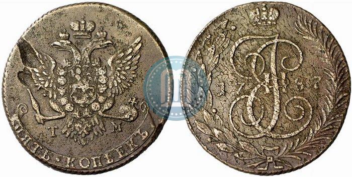 Picture 5 kopecks 1787 year ТМ 
