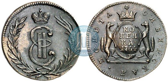 Фото 1 копейка 1764 года  