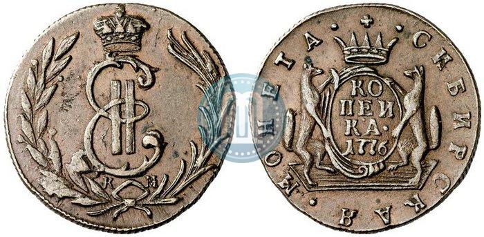 Фото 1 копейка 1776 года КМ 