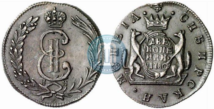 Фото 2 копейки 1780 года КМ 