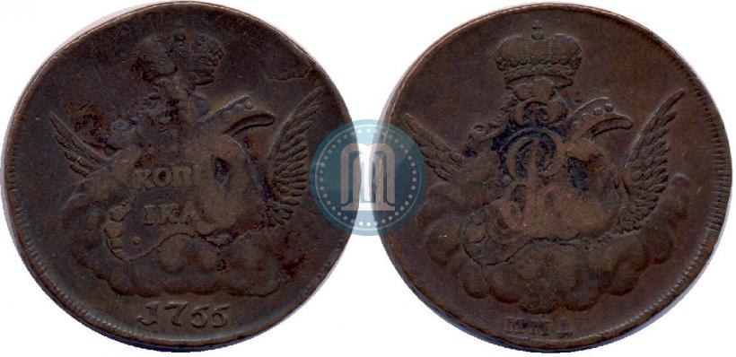 Picture 1 kopeck 1755 year ММД 