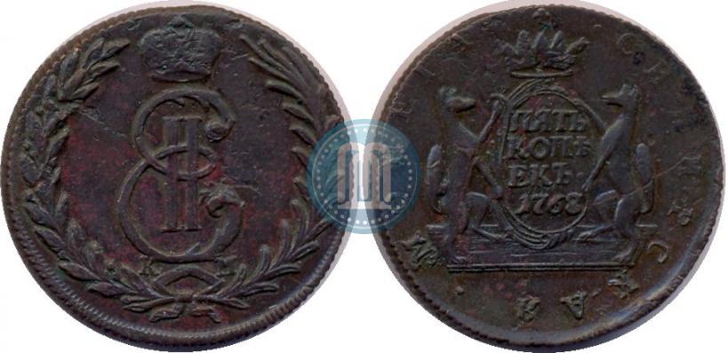 Picture 5 kopecks 1768 year КМ 