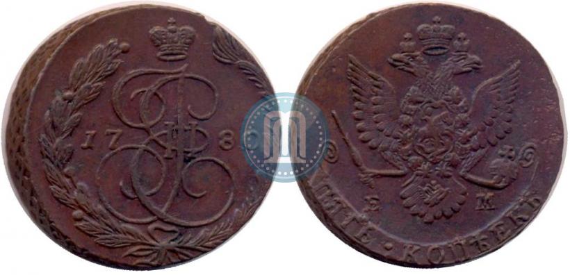Picture 5 kopecks 1780 year ЕМ 