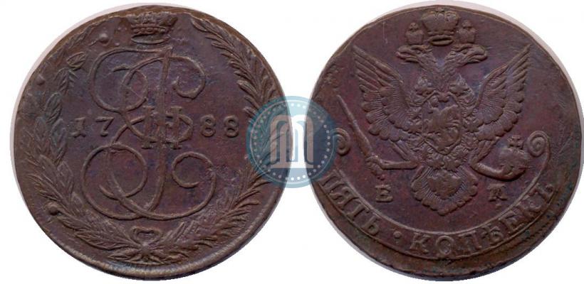 Picture 5 kopecks 1788 year ЕМ 
