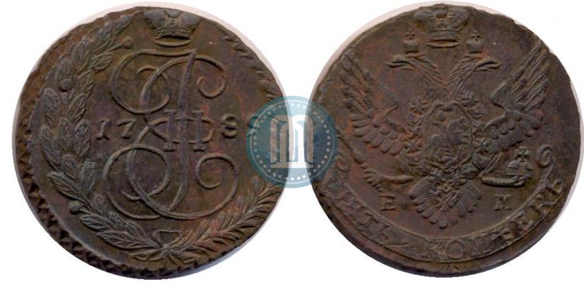 Picture 5 kopecks 1789 year ЕМ 
