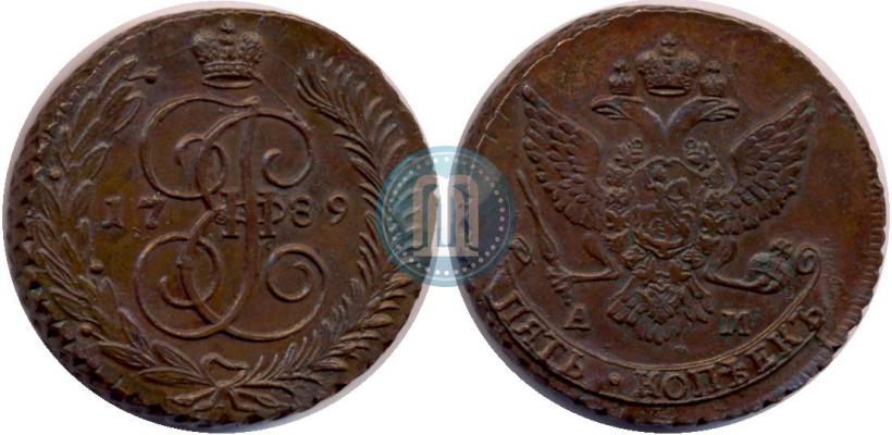 Picture 5 kopecks 1789 year АМ 