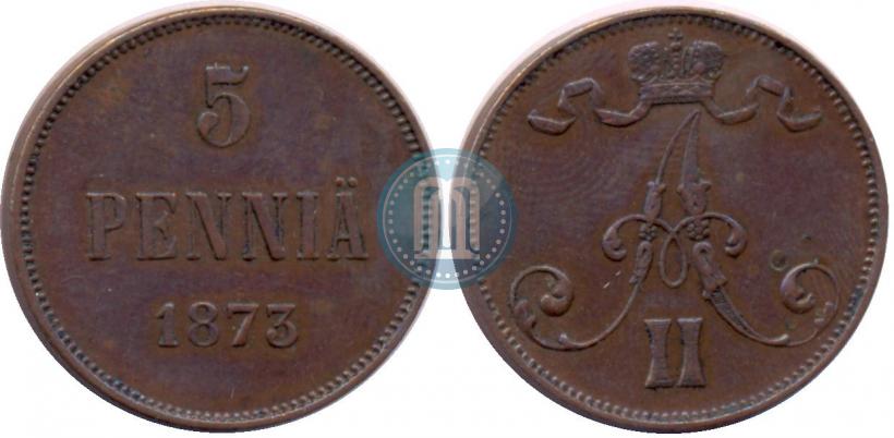 Фото 5 пенни 1873 года  