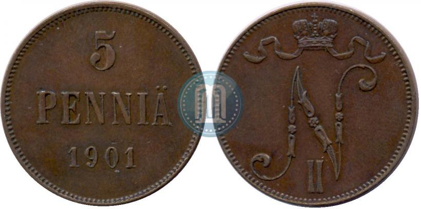 Фото 5 пенни 1901 года  