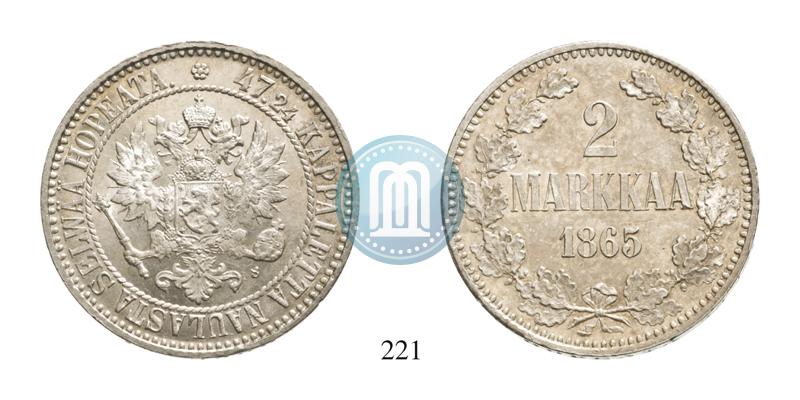 Picture 2 markkaa 1865 year S 