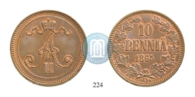 Picture 10 pennia 1865 year  