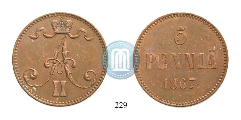 Picture 5 pennia 1867 year  