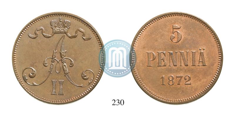 Picture 5 pennia 1872 year  