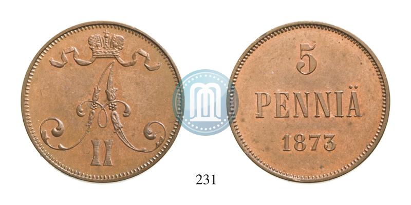 Picture 5 pennia 1873 year  