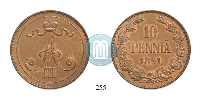 Picture 10 pennia 1891 year  