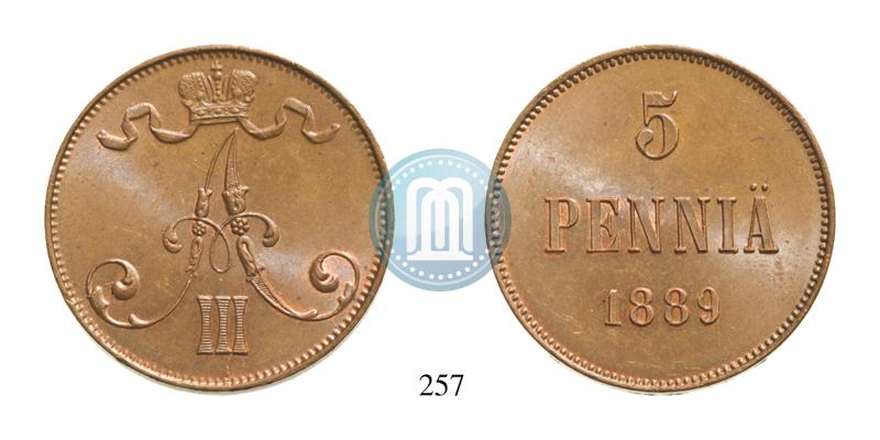 Picture 5 pennia 1889 year  