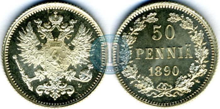 Фото 50 пенни 1890 года L 