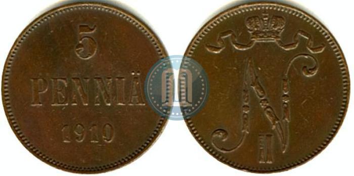 Фото 5 пенни 1910 года  