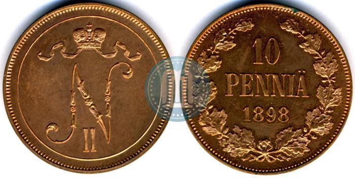 Фото 10 пенни 1898 года  