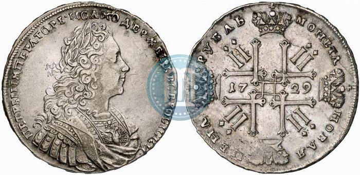 Фото 1 рубль 1729 года  "Тип 1728"