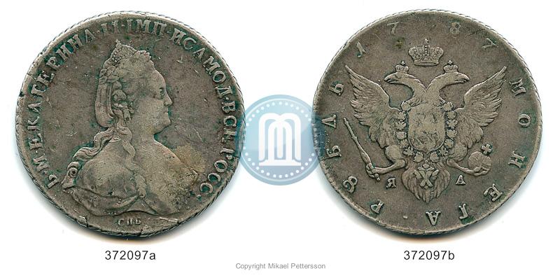 Picture 1 rouble 1787 year СПБ-ЯА 