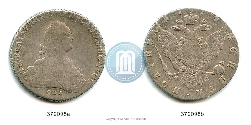 Фото Полтина 1774 года СПБ-ФЛ 