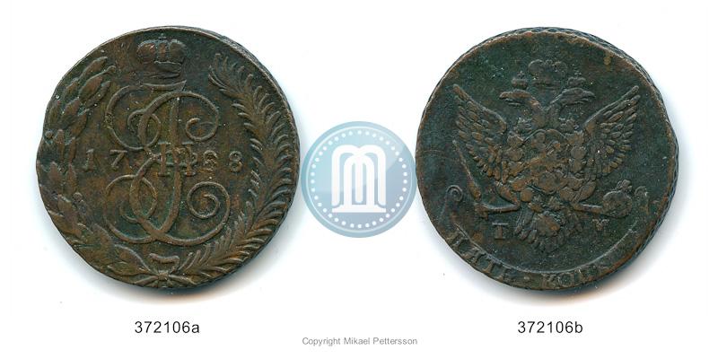 Picture 5 kopecks 1788 year ТМ 