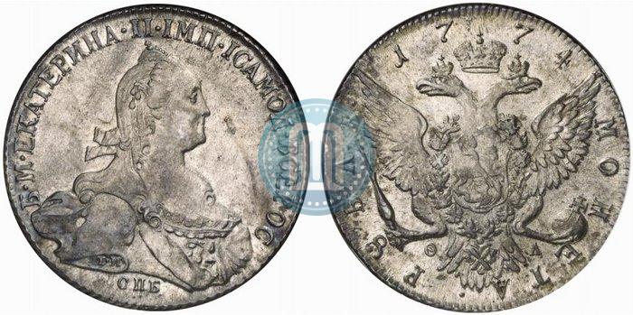 Picture 1 rouble 1774 year СПБ-ФЛ 