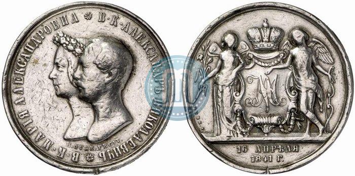 Picture Medal 1841 year H. GUBE. FECIT "In the memory of the wedding of the crown prince"