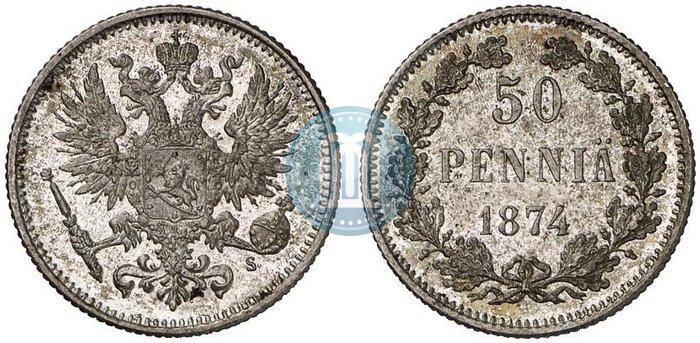 Picture 50 pennia 1874 year S 