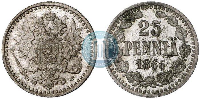 Picture 25 pennia 1866 year S 