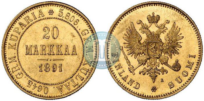 Picture 20 markkaa 1891 year L 
