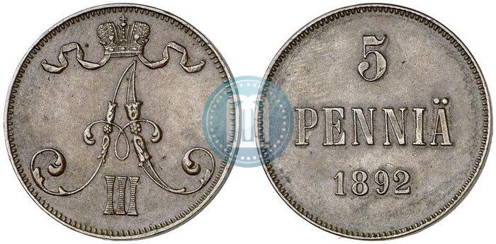 Фото 5 пенни 1892 года  