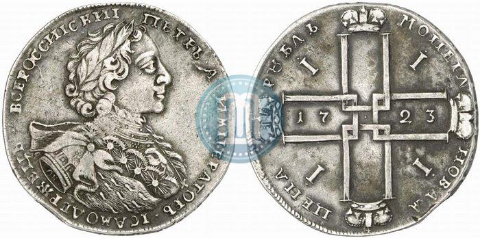 Фото 1 рубль 1723 года OK "Портрет в горностаевой мантии"