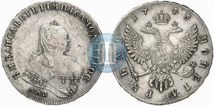 Picture 1 rouble 1748 year ММД 