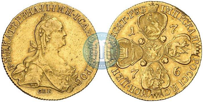 Picture 10 roubles 1776 year СПБ 