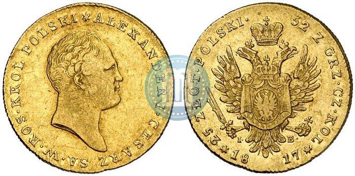 Фото 25 злотых 1817 года IB 