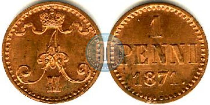 Фото 1 пенни 1871 года  