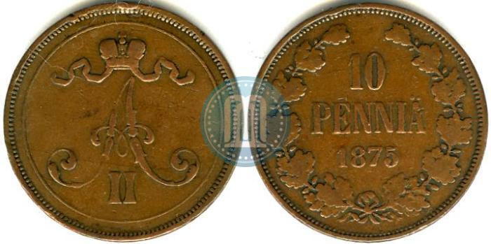 Picture 10 pennia 1875 year  
