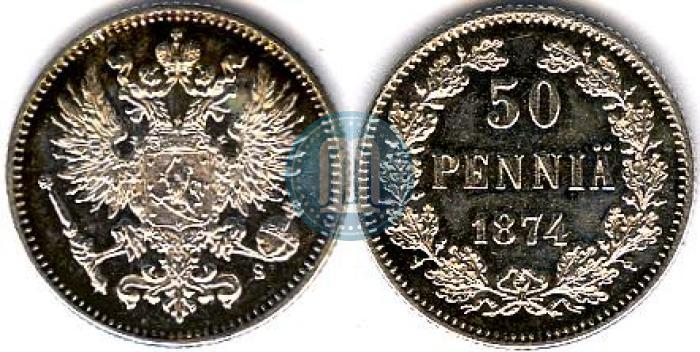 Фото 50 пенни 1874 года S 