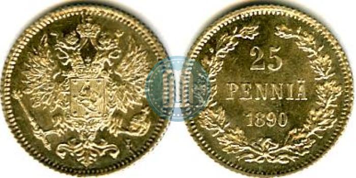 Picture 25 pennia 1890 year L 