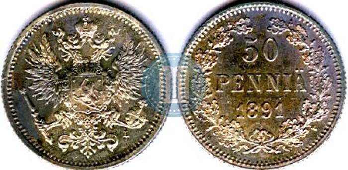 Picture 50 pennia 1891 year L 