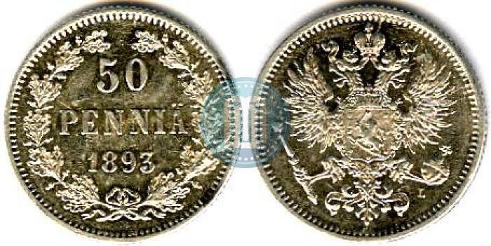Picture 50 pennia 1893 year L 