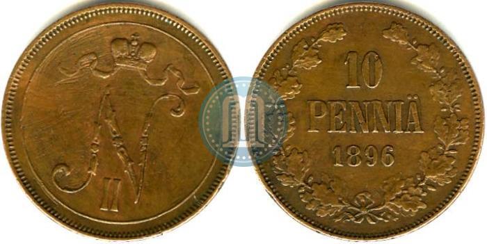 Picture 10 pennia 1896 year  