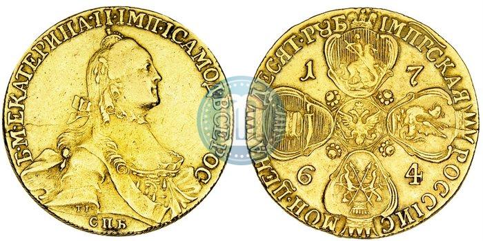 Picture 10 roubles 1764 year СПБ 