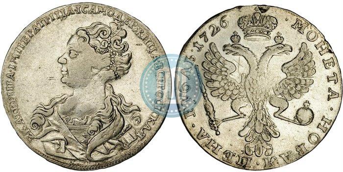Picture 1 rouble 1726 year  "Moscow type, portrait turned to the left"