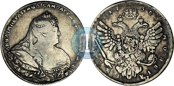 Фото 1 рубль 1738 года  "Московский тип"