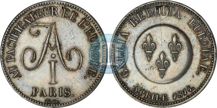 Picture 5 franks 1814 year  "In memory of the Emperor Aleksander I"