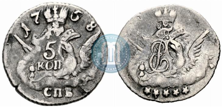 Фото 5 копеек 1758 года СПБ 