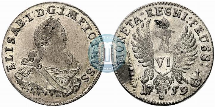 Picture 6 groszy 1759 year  