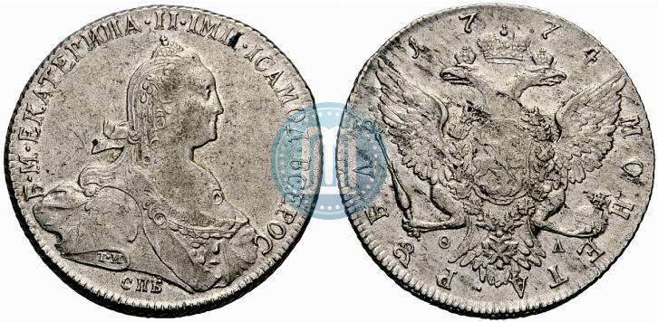 Picture 1 rouble 1774 year СПБ-ФЛ 